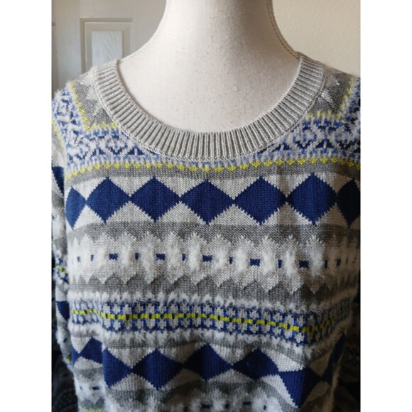 Style & Co Fair Isle Crew-Neck Sweater Gray Size 2XL - Picture 6 of 16